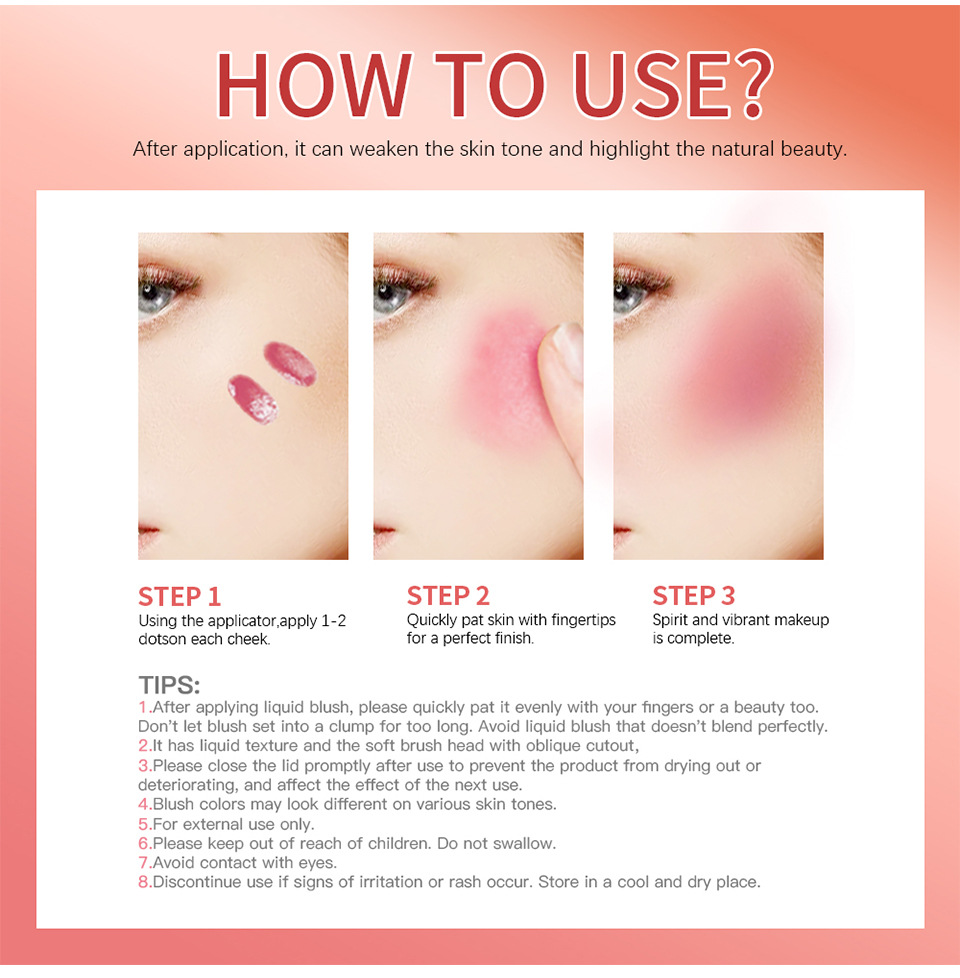 Lakerain Nine-color Liquid Blush is a natural, dazzling, long-lasting matte, smooth and delicate contour blush undefined