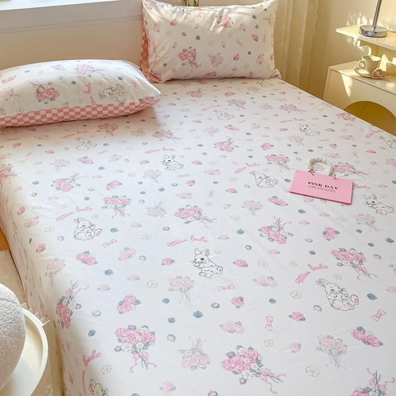 Sombrilla de cama de algodón pieza individual 100 ins de algodón puro estilo princesa verano individual dormitorio de estudiantes doble niños sábana kang individual