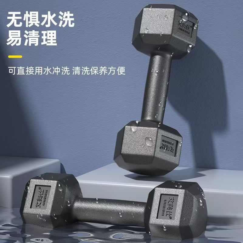 环保哑铃可做俯卧撑 男士家用健身器材六角女士运动小哑铃一对|undefined