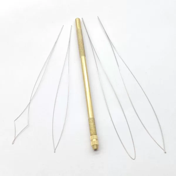 Wig Hair Extension Tools with 4 Heads Each Copper Handle Beading Device Fishing Line Beading Device Pull Ring Beading Device