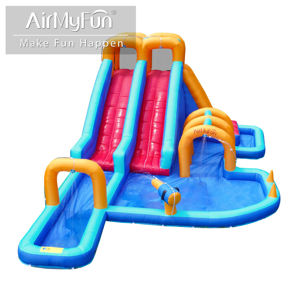 Castillo inflable para niños, trampolín inflable para deportes al aire libre, castillo de juguete con rociador de agua, tobogán para patio de recreo infantil, fiesta acuática