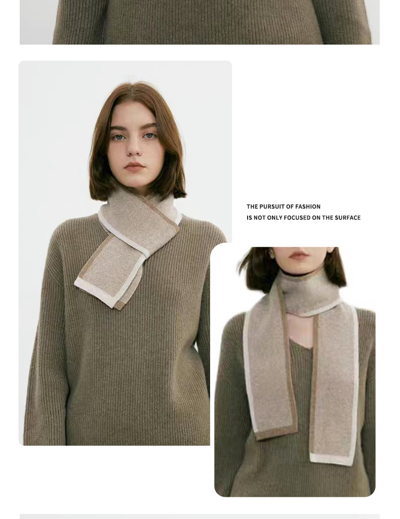 Temperament Little Artifact~Autumn and Winter New South Korean Minority INS Style Color Matching Warm Knitted Scarf Neck_voghion.com
