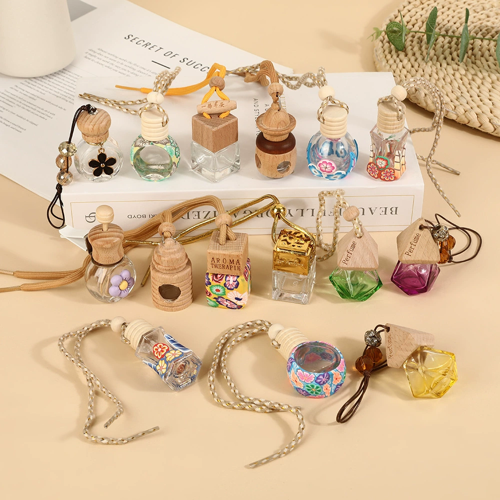 Автомобильный флакон для духов, цветок, флакон для духов, кулон, автомобильный кулон, подвесное украшение, автомобильный флакон для ароматерапии, автомобильный ароматерапевтический пустой флакон