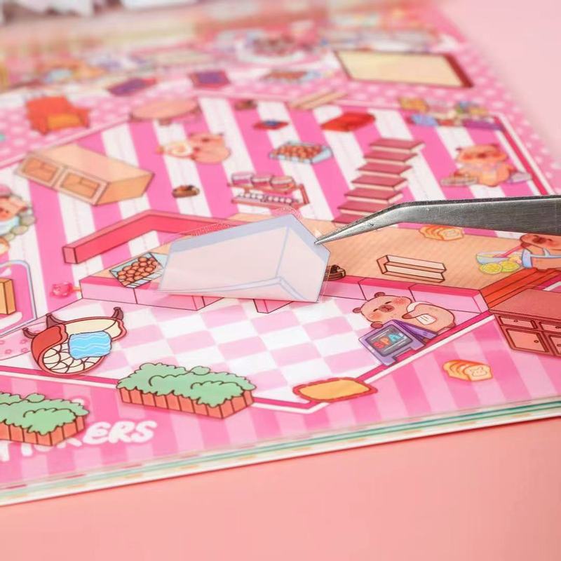 造園ステッカーコレクション手作り diy 3d 立体スタッキングミニチュアシーンステッカー女の子教育減圧おもちゃ|undefined