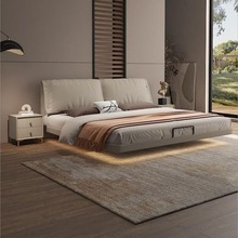 徘徊生活大象耳朵悬浮床2025年意式极简网红设计主卧大床皮艺床