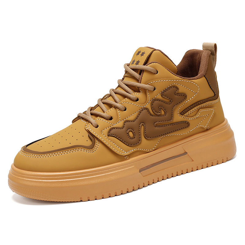 Scarpe sportive casual uomo mid top alla moda colore bianco_voghion.com