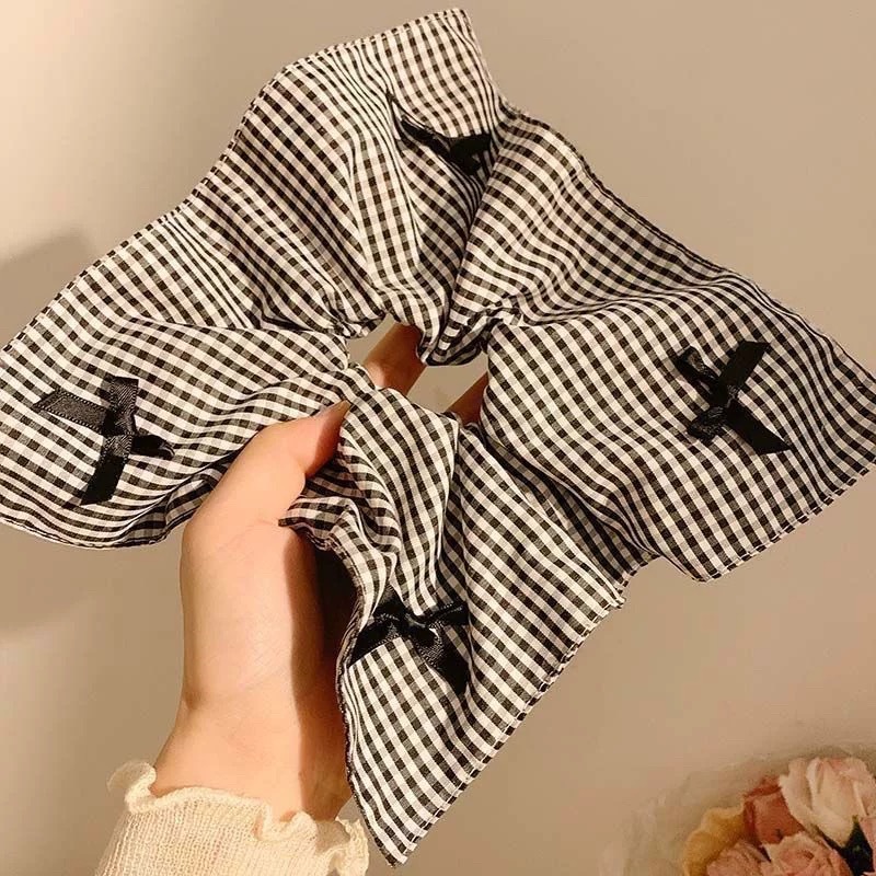 9# black and white plaid bow about 25cm
