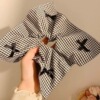 9# black and white plaid bow about 25cm