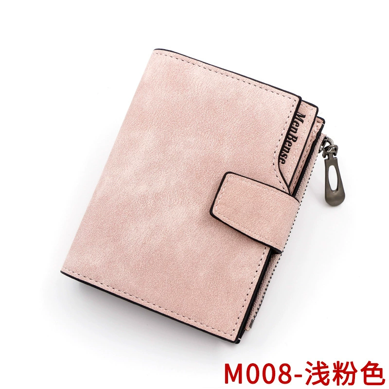 Short capacious matte wallet with zipper