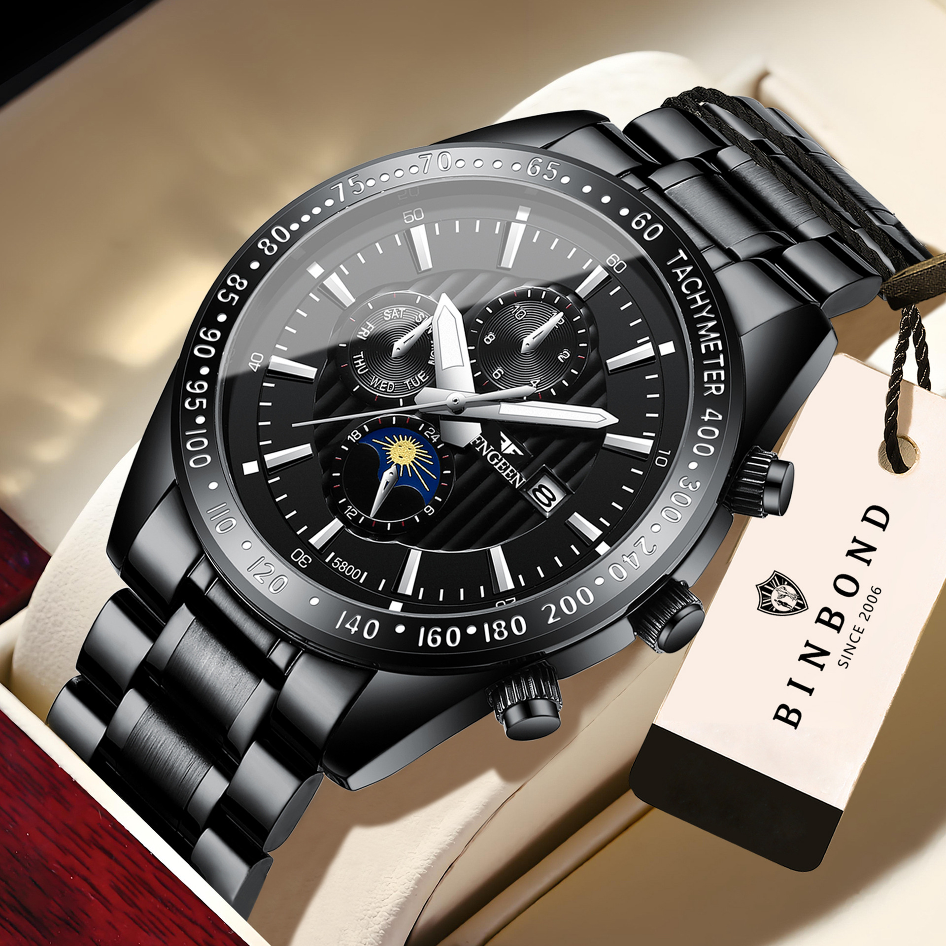 Fenzun automatic six-pin student watch male student quartz watch trendy Junior High School mechanical watch waterproof Net Red men's watch