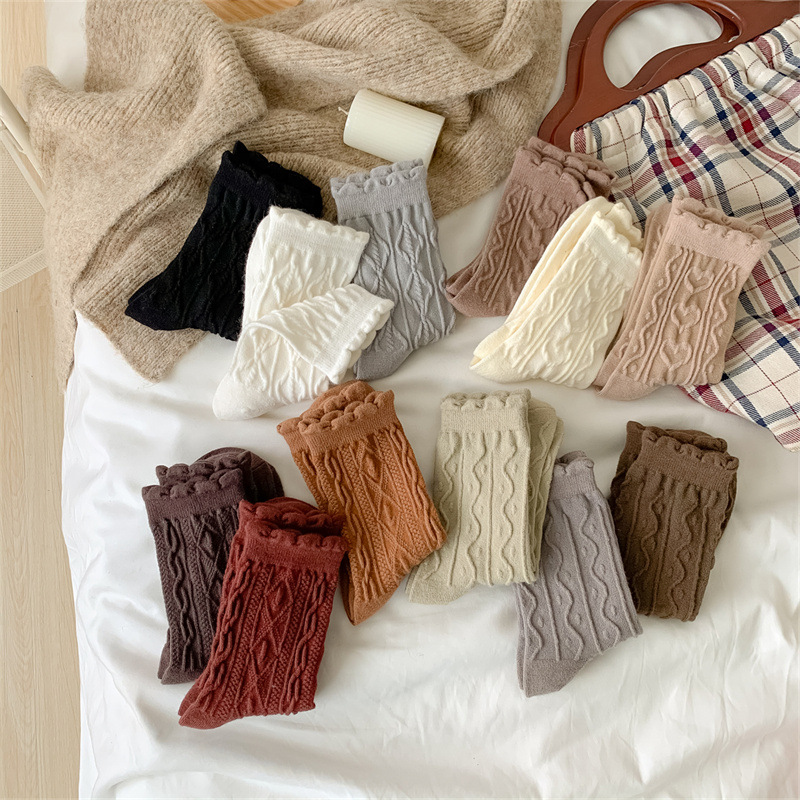 Winter Japanese woolen keep warm knee socks