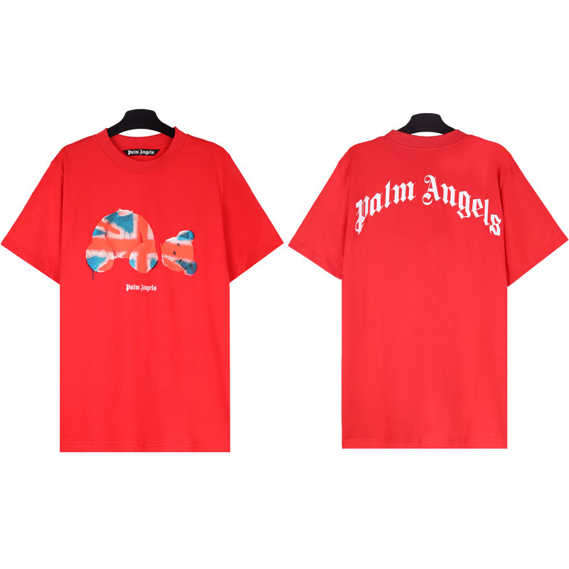 PALM半袖の正しいバージョン パームエンジェルス ヘッドレスベア エンジェルス バタフライプリント Tシャツ テディベア 半袖|undefined
