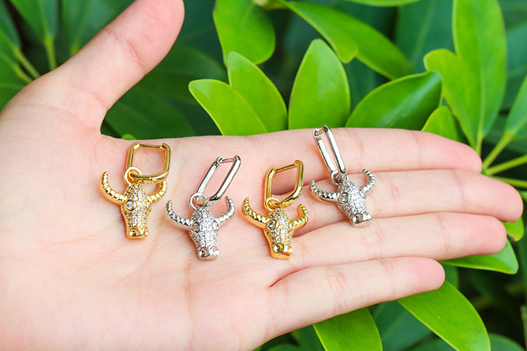 7g Weight Zircon Inlay Material Charm Sleeper Hoop Earrings, Earrings Classification Housewarming, Anniversary, Business, Wedding, Travel, Birthday, Festival Occasion Fashion Geometric Plating Copper Zircon Charm Sleeper Hoop Earrings Earrings