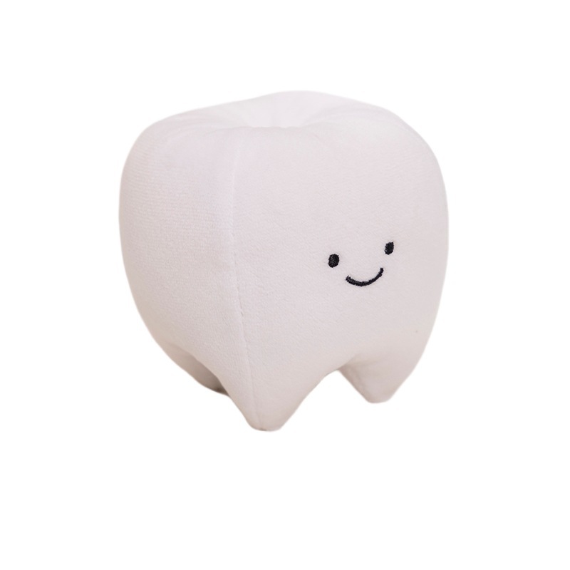 Divertido juguete de peluche de simulación de dientes, muñeco de cepillo de dientes bucal para niños, regalo de evento dental del día del amor