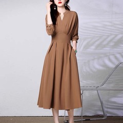 早春服フランス式ワンピース2025年新作減齢着痩せ気品ワンピース