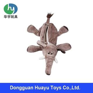 大象公仔毛绒笔袋 绘画彩笔收纳拉链包 长颈鹿玩具绒布袋高尔夫球