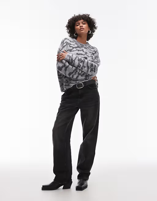 Herren Strickpullover Mit Jacquard Muster Und Rundhalsausschnitt_voghion.com