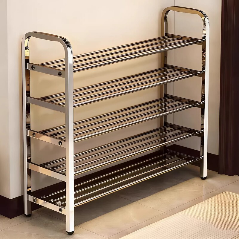 Stainless Steel Shoe Rack for Home Use, Multi-Layer, Suitable for Rental Apartments, Small Shoe Cabinet for Entryway, Indoor Simple Shoe Storage Rack