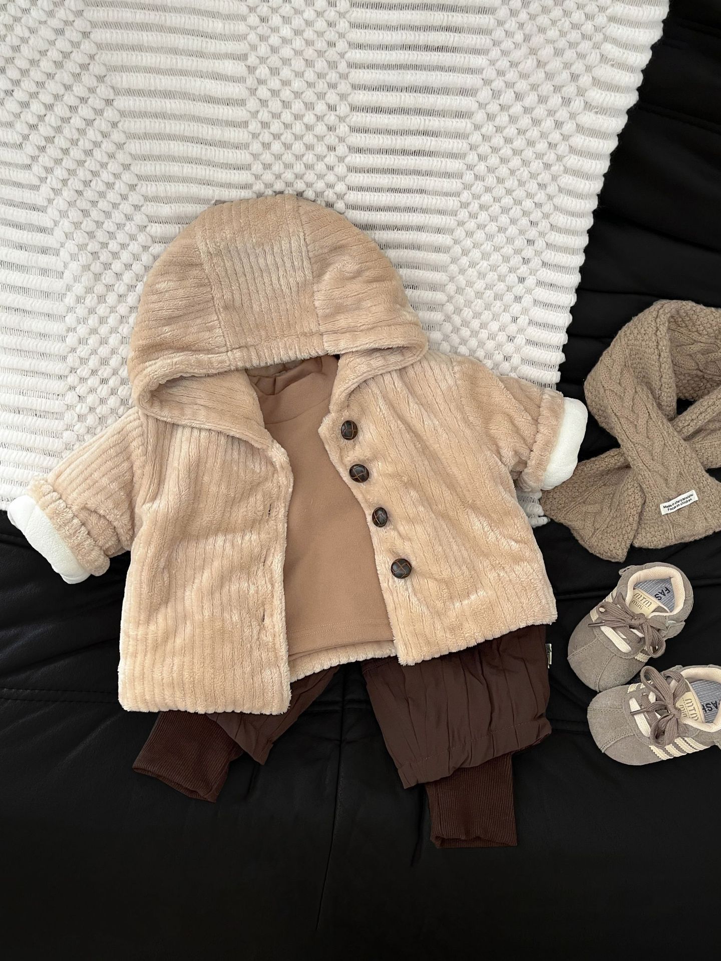 Baby retro chaqueta de algodón invierno para niños y niñas de género neutro con suéter de algodón más grueso y cálido