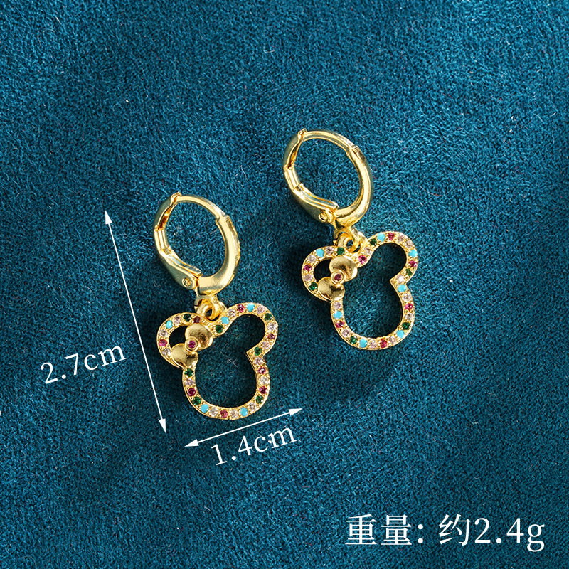 Colgante de collar de Mickey Mouse de línea linda y dulce de oro de arena vietnamita