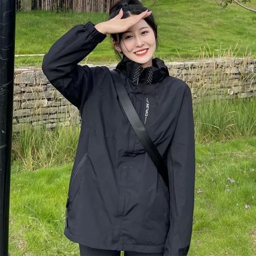 Spring and Autumn Korean Version Single Layer Windproof and Waterproof Women's Thin Outdoor Casual Couple's Jacket Mountaineering Clothing