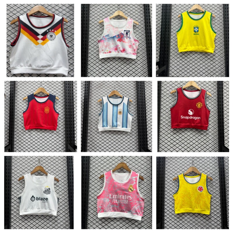 2526 World Cup Club Argentina Spain Santos Brazil Sleeveless Vest Jersey Fan Edition Women's Wear 2526 World Cup Club Argentina Spain Santos Brazil Sleeveless Vest Jersey Fan Edition Women's Wear