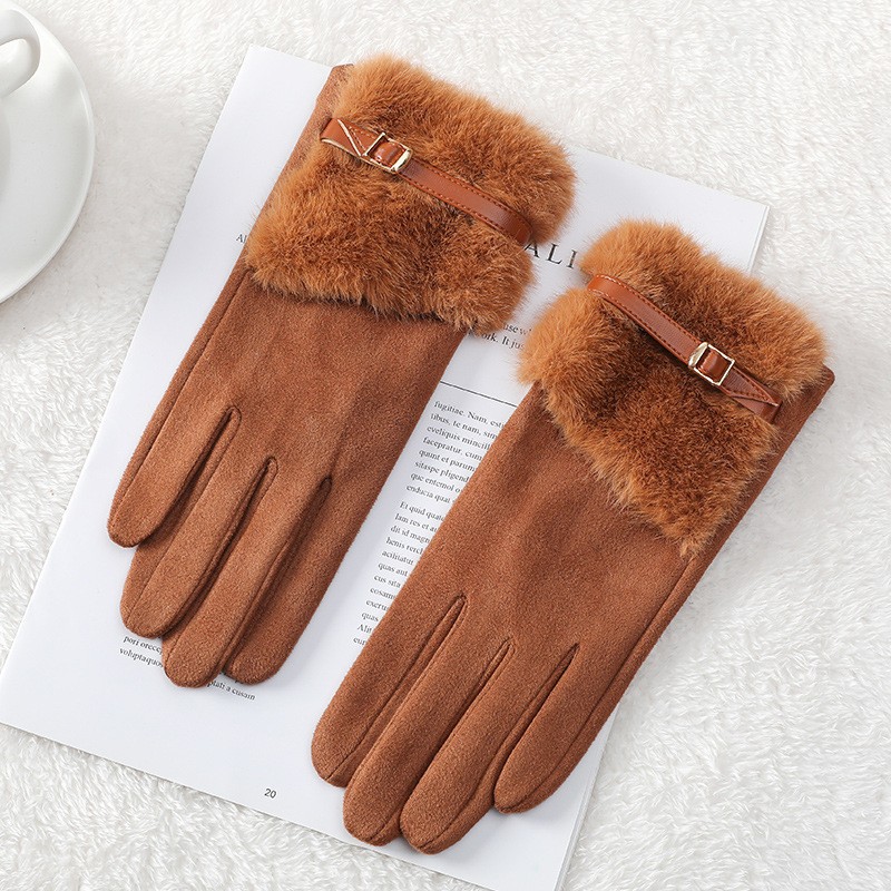 Guantes Térmicos Táctiles para Mujer de Poliéster, A prueba de Viento para Exteriores en Invierno