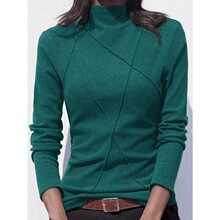 O 79621 Semi High Neck Fishbone Lined Fleece Top ����I���