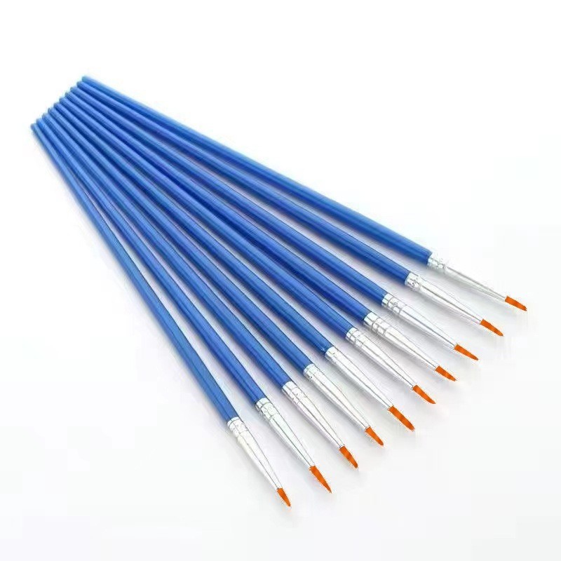 Pinceles de Pintura de Pelo de Nylon Cabeza Plana, Punta Fina para Pintura al Óleo y Acrílico