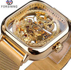 New forsining European and American style men's fashion and leisure hollow mechanical movement automatic mechanical watch
