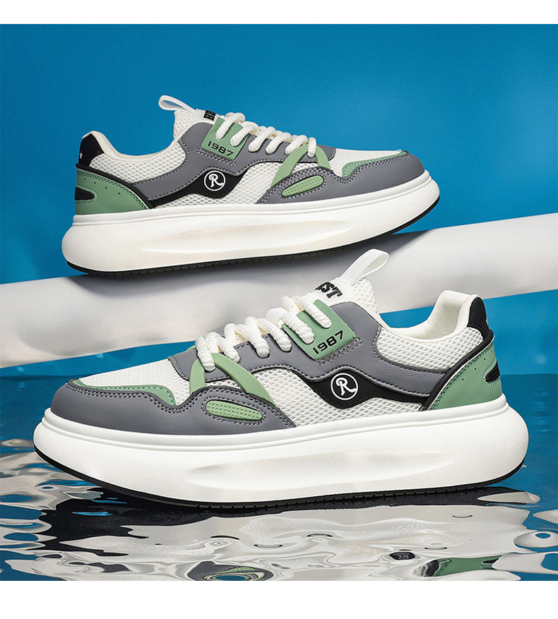 2024 Bărbați de vară respirabil liceu elevi adolescenți plasă anti-miros sport și agrement mic tată alb_voghion.com