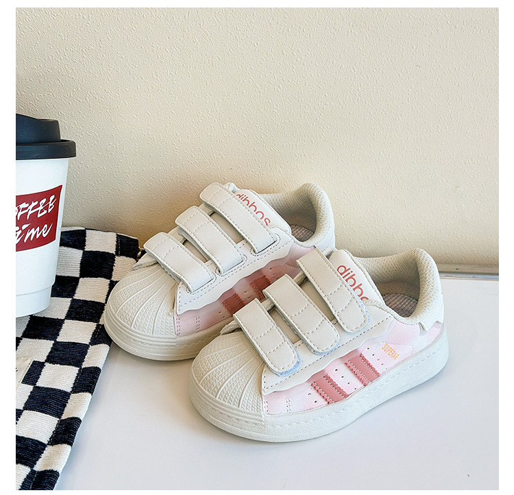 Baskets à scratch pour enfants garçons et filles blanches_voghion.com