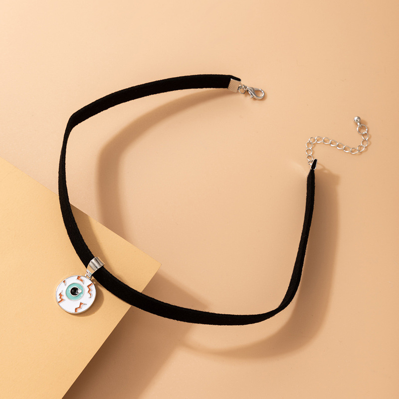 Halloween ghost eyeball mummy pumpkin lantern geometric necklace wholesale nihaojewelry