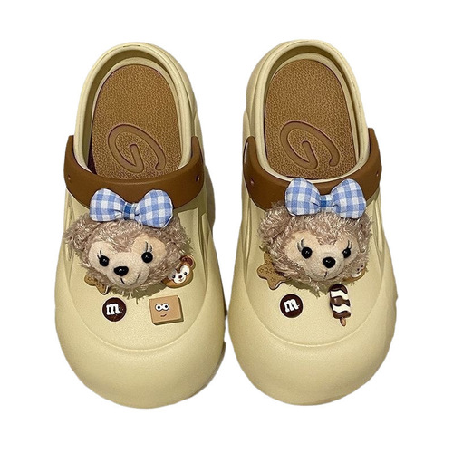 Women's Summer Outdoor Wearing Thick Sole Hole Shoes 2024 New Home Heel Increase Anti-Slip Anti-Odor Wear-Resistant Cool Slippers