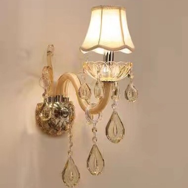 Mayorista moderna europea sala de estar lámpara de pared de cristal lámpara de cabecera de moda simple estilo americano lujo atmósfera lámpara de pared de hotel