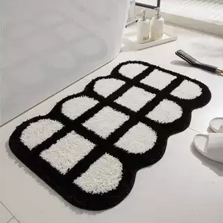 植绒簇绒浴室地垫卫生间吸水垫防滑脚垫速干卫浴家用地毯门口垫子