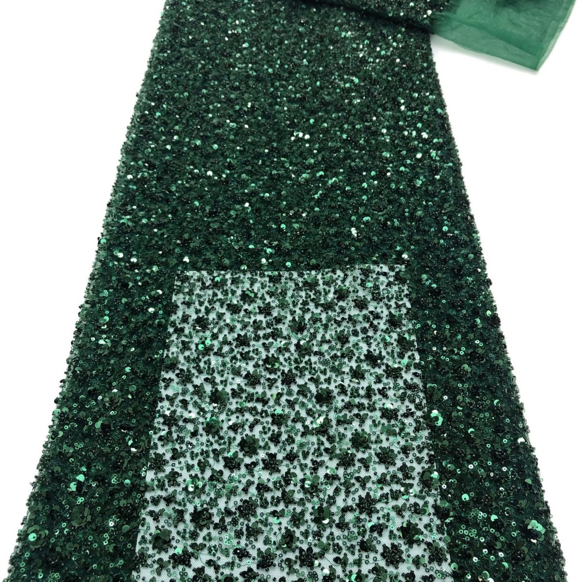 Fábrica de stock de alta densidad pequeña flor de ciruela lenteja tubo de perlas tela bordada vestido de boda zapatos sombreros bolsas joyas tela