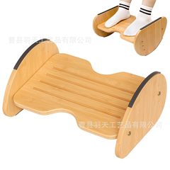 無垢材オフィスフットスツール調節可能な木製デスク下つま先スツール竹フットレスト家庭用木製トイレスツール