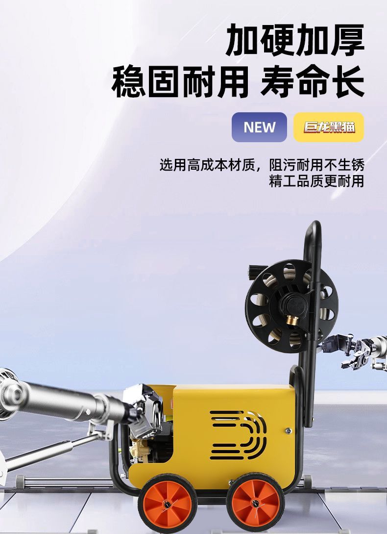 Julong Black Cat High-Pressure Car Washer 220V Household Cleaning Machine High-Power Farm Washing and Car Washing Pump
