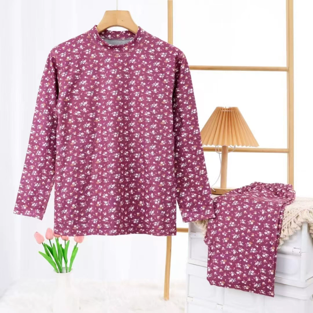 Женская цветочная шерстяная осенняя одежда, родная кожа, бархатный принт, теплый средний и пожилой топ, мама свободная с длинными рукавами, женская осенняя одежда