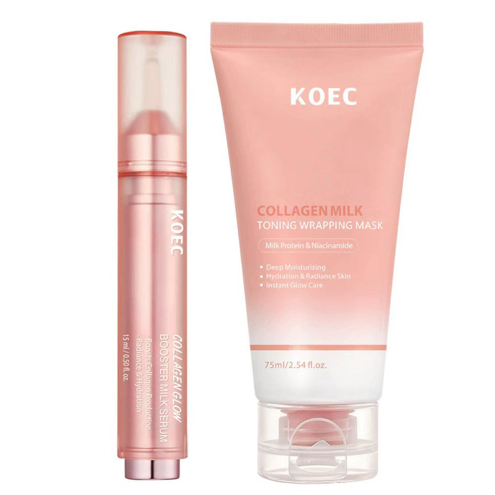 Уход за кожей с коллагеном (KOEC) — 8-предметный набор для лица с маской, тоником, кремом, сывороткой