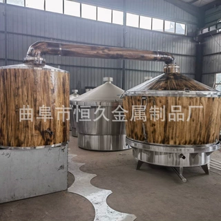 仿古木制蒸酒锅 锅炉蒸汽式酿酒设备 白酒酿造生产线小型实木甑锅