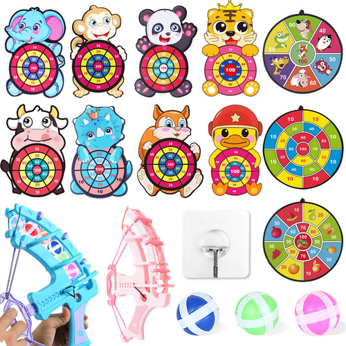Children's Target Throwing Dart Board Sticky Ball Self-Adhesive Tray Set Indoor Outdoor Toys Darts Street Stall Wholesale