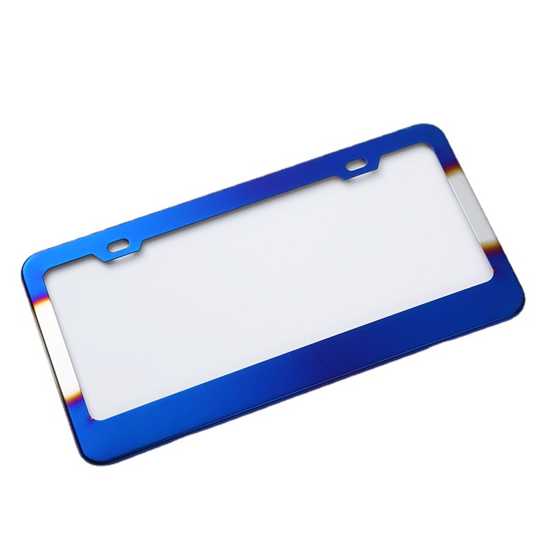 Marco para Placa de Matrícula Estándar Americano de Acero Inoxidable Azul