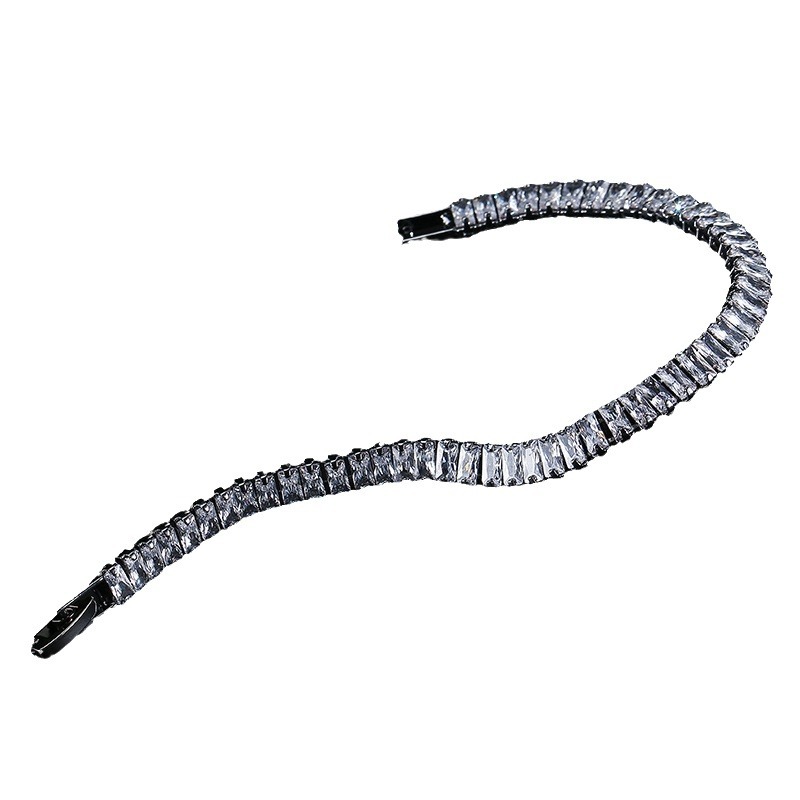 Men's Hip Hop Zirconia Bracelet With Colorful Square Diamonds_voghion.com