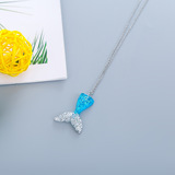 2021 Ожерелье по ожерелью русалки Ожерелое Градиент Градиент из нержавеющей стали подвесной ожерелье хвоста