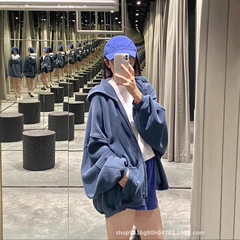 南油高版本25秋冬新款小众设计连帽宽松拉链开衫卫衣外套男女同款