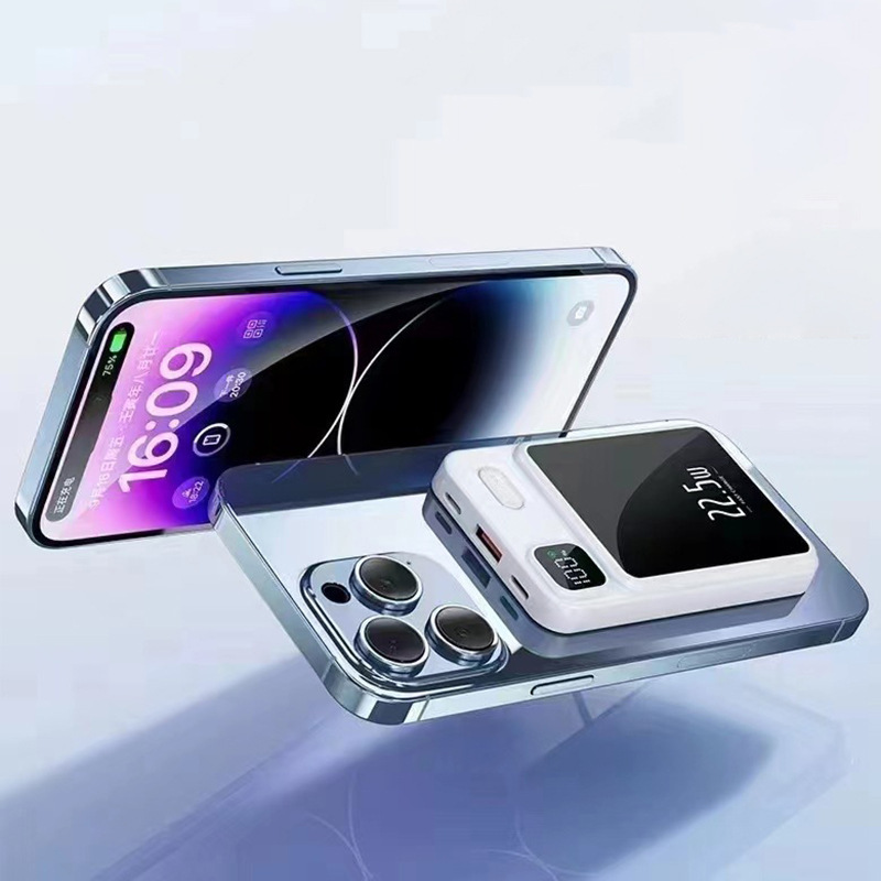 Fuente de alimentación portátil portátil al aire libre de cuatro líneas de gran capacidad con cable de carga, tesoro de carga de pantalla digital inteligente en stock