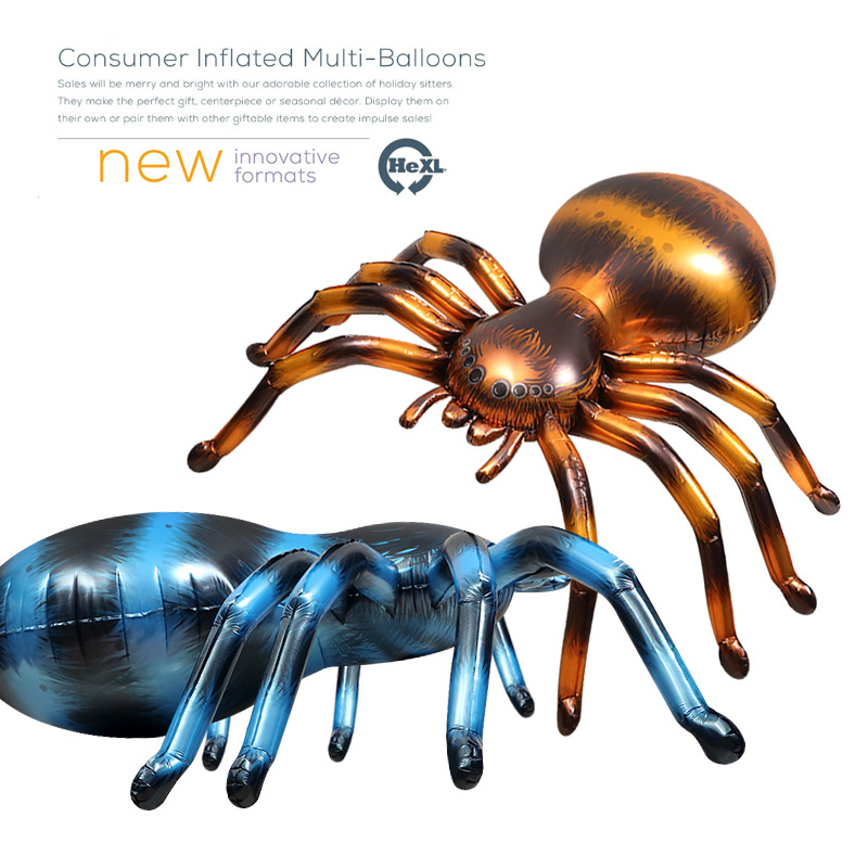 Halloween decoration party layout props toy balloon 4D three dimensional standing giant spider cartoon horror balloon_voghion.com