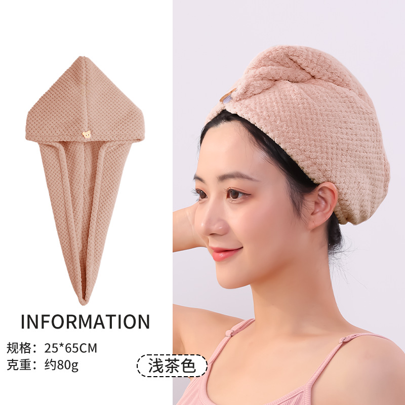 Sombrero de pelo seco para mujer, rejilla de piña, gorro de baño de doble capa, secado rápido, fuerte absorción de agua, engrosamiento, toalla de pelo seco personalizable para el hogar, toalla al por mayor